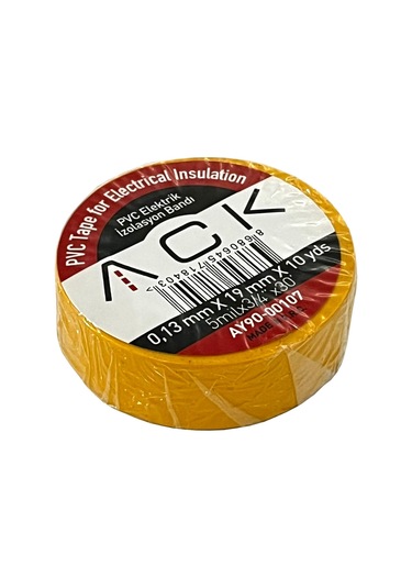 Ack 10 Adet Sarı Pvc Elektrik İzole Bant Ay90-00107 10 Adet