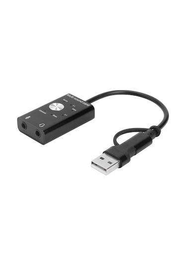 5259 7.1 3.5mm Kulaklık Mikrofon Type C Usb Ses Kartı Multii Fonk