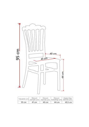 6 Adet Artemis Beyaz Sandalye / Balkon-Bahçe-Mutfak