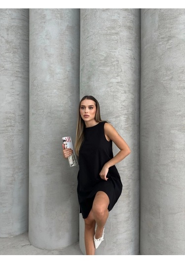 Çan Kısa Elbise Siyah