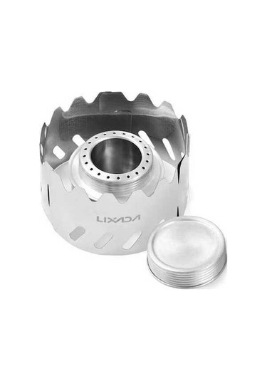 Pazly Yürüyüş İçin Taşınabilir Sırt Rüzgar Paslanmaz Ocak Mini Kamp Çantası Alkol 100ml Jw Gümüş Gümüş