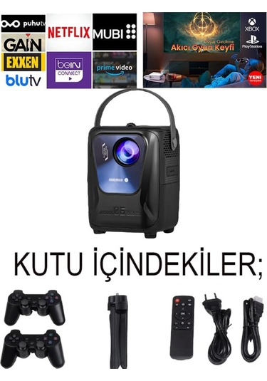Oyun Canavarı Projeksiyon 1080p 4k Ultra Hd 5g Hz Wifi 5000:1 Kontrast 3gb Ram 2 Kol