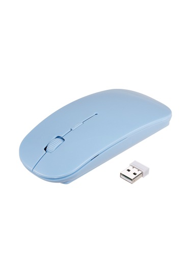 Mufunye Mavi 2.4g Kablosuz Mouse - Ultra İnce Taşınabilir 4 Tuşlu Sessiz Ofis Mouse - 1600 Dpı Usb Alıcı İçeren Pil Yok Optik
