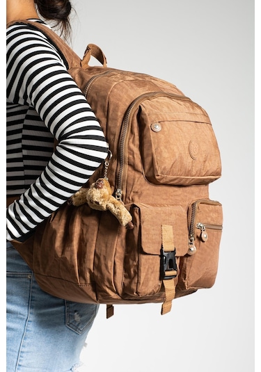 Ultra Hafif Çok Cepli Su Geçirmez Sırt Çantası Taba Model: 571-1k - Taba