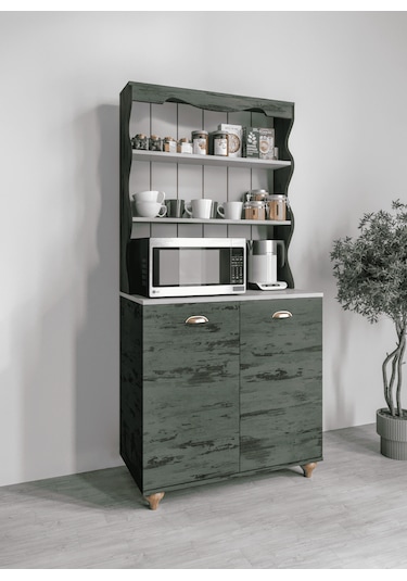 Bohem Tarzda Kahve Köşesi Kaktüs Yeşili, Erzak Dolabı