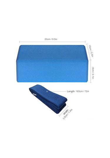 Springsun 1 Adet Eva Yoga Bloğu Ve 1 Adet Pamuk Yoga Kayışı - Denge Ve Esneklik İçin Mükemmel Set Çok Renkli