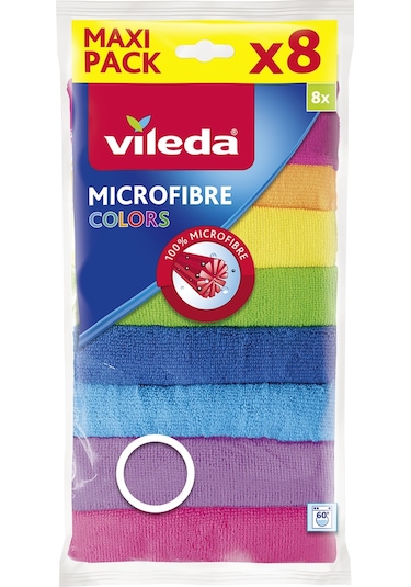 Vileda %100 Mikrofiber Colors Temizlik Bezi 8'li