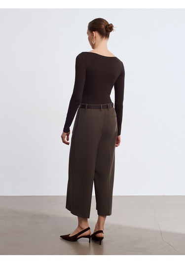 Dilvin 32549 Kayık Yaka Bodysuit-koyu Kahve Koyu Kahve