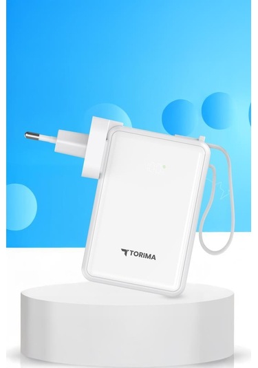 Torima TRM-1017 10000 mAh Hızlı Şarj Dijital Göstergeli Powerbank Beyaz