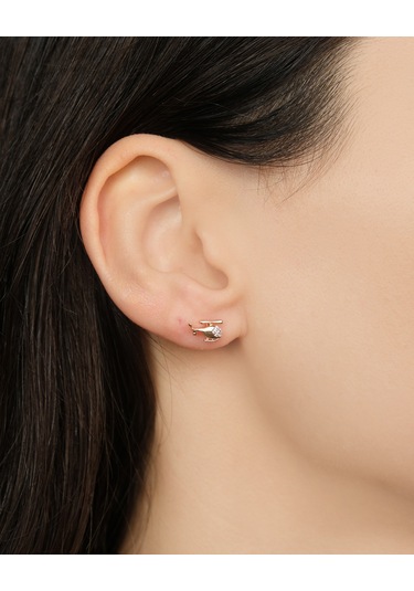 Lekka Design Kararmaz Çelik Lüks Kadın Mini Helikopter Küpe Altın