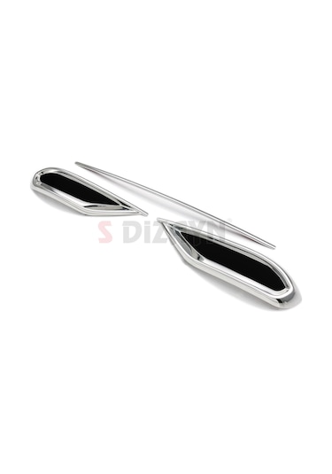 S-dizayn Vw Tiguan Krom Egzoz Görünümü Difüzör 3 Parça 2020-2024 A+kalite