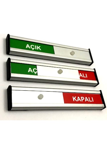 Açık - Kapalı Tabelası Kapı Isimliği Yönlendirme Levhası Sürgülü