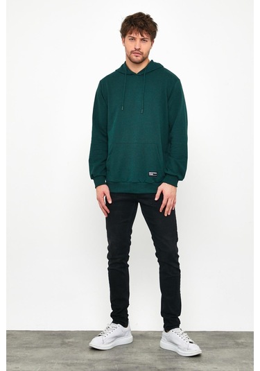 Comeor Erkek Koyu Yeşil Basic Kapüşonlu Regular Fit Normal Kesim 2 İplik Kumaş Günlük Sweatshirt Koyu Yeşil Comeor Erkek Koyu Yeşil Basic Kapüşonlu Regular Fit Normal Kesim 2 İplik Kumaş Günlük Sweatshirt Koyu Yeşil