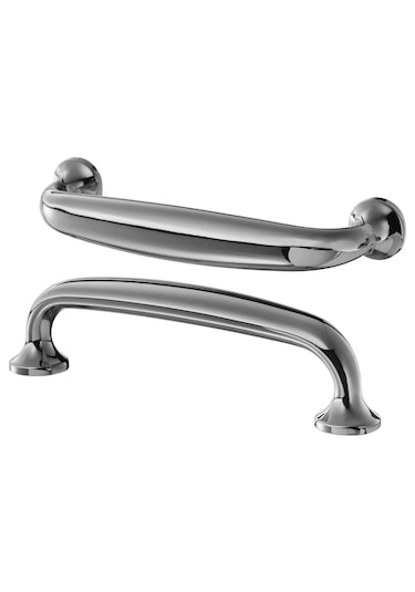 Ikea Eneryda Kulp Siyah Ve Krom Kaplama, 112 Mm, 2 Adet Gümüş
