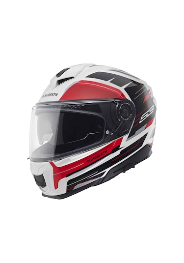 Schuberth S3 Apex White Kapalı Kask Siyah - Beyaz - Kırmızı