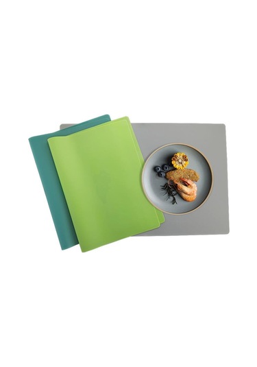 Açık Yeşil 60x40 Cm Silikon Masa Mat Kaymaz Kesme Tahtası Mat Yalıtımlı Mat Öğrenci Yemek Mat Büyük Placemat Çekmece Mat Açık Yeşil