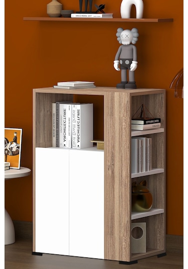 Yel Çok Amaçlı Dolap, Kahve Köşesi, Kiler Dolabı, Mutfak Erzak Dolabı, Mini Mutfak Dolabı, Kitaplık Kahverengi