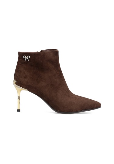 Guja 25k417 Kadın Hakiki Deri Topuklu Bot Kahverengi Kahverengi