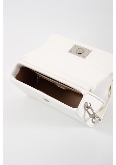 Ççs 17569 Kadın Omuz Askılı El Çantası-beyaz Beyaz