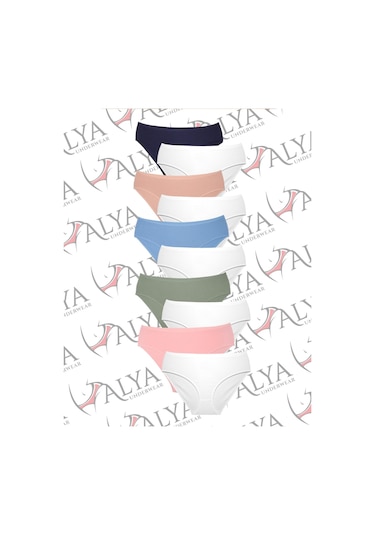 Alya Underwear Kadın Külot Basic Slip Renkli Pamuklu Iç Çamaşırı 10'lu Paket Multicolor-x32 Multicolor - X19