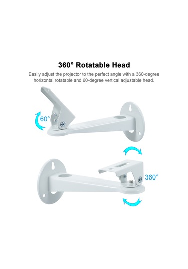 Singree 360 Dönebilir Mini Projektör Duvara Montaj Braketi - 1.5 Kg Taşıma Kapasiteli, Kablo Yönetimli