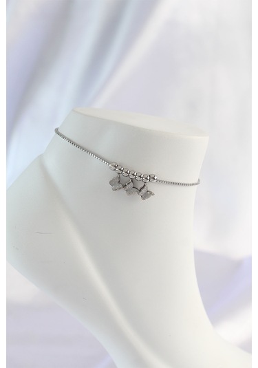 Zarif Kadın İçin Silver Çelik Minik Kelebek Stil Halhal Diğer