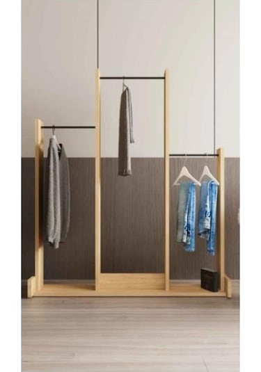 Decormet Salvitor 3lü Elbise Askısı Safir Meşe Çok Renkli