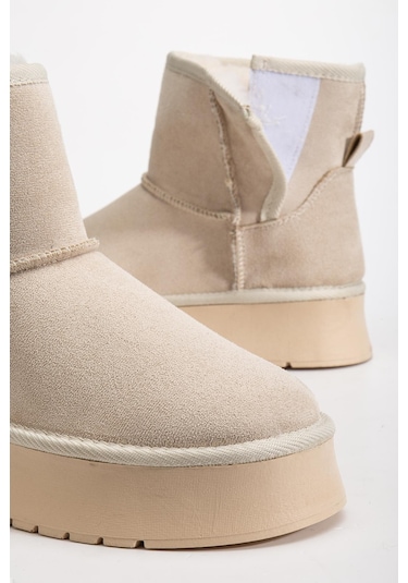 Suins Soule Model İçi Komple Kürklü Cırtlı Siyah Taba Ten Kadın Bot Ten