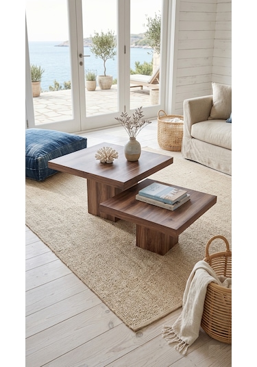 Most Marmoris %100 Mdf Orta Sehpa Set Evinize Teslim Ceviz