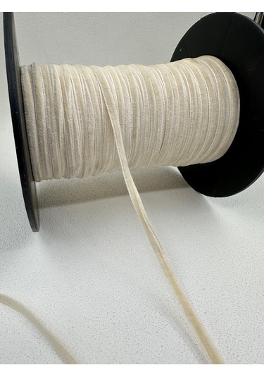 5 Mm Pamuk Kadife Şerit-5 Metre-ekru