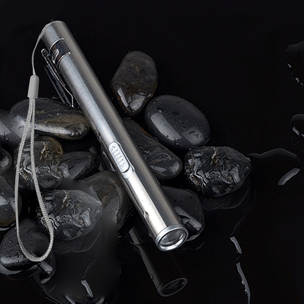 Dofolink Stainless Steel Usb Şarjlı Led El Feneri - Taze Beyaz Işık, Su Geçirmez, Tıbbi Ve Dış Mekan Kullanıma Uygun Beyaz