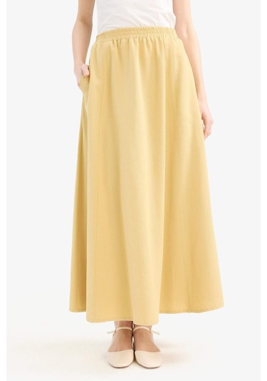 DeFacto A Kesim Keten Karışımlı Maxi Tesettür Etek E5371AX25SPKH520