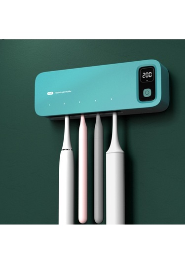 1pcs Green Uv Diş Fırçası Sterilizatörü Şarj Edilebilir Hızlı Koyu Yeşil