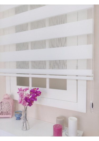 Venassa Beyaz Bambu Zebra Stor Güneşlik Perde