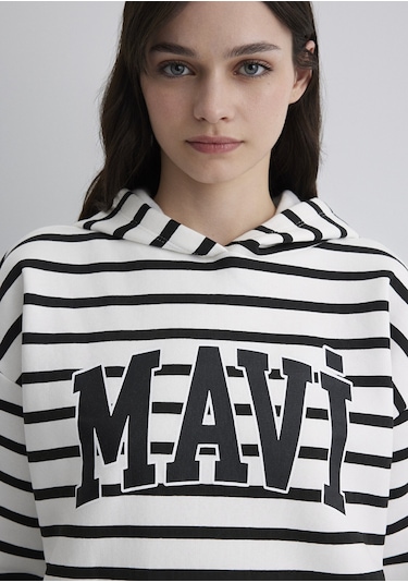 Mavi - Mavi Logo Baskılı Beyaz Sweatshirt 1s10118-84603 Beyaz