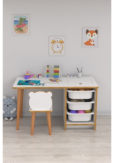 Soho - Çocuk Çalışma Masası Oyun Ve Etkinlik Masası Sepetli 001