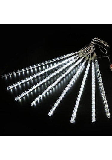 Beyaz Led Meteor Yağmuru Yağmur Işıkları Su Geçirmez Düşen Yağmur Damlası Peri Dize Iş Partisi Veranda Dekoratif Led Işık 56746917 Beyaz