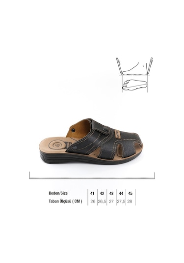 Gezer Yazlık Erkek Çıtçıtlı Ayarlanabilir Terlik-Sandalet (554653081) Siyah