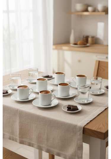 Bernardo Hermes 6 Kişilik Fincan Takımı Beyaz