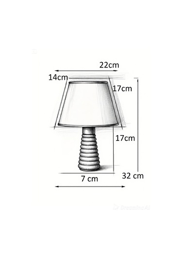 Ahşap Masa Abajuru Kumaş Başlık Dekoratif Masa Lambası Gece Lambası Çok Renkli
