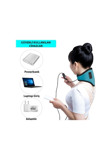 Hymark Servikal Usb 3 Seviye Sıcaklık Elektrikli Zaman Ayarlı Boy Açık Mavi