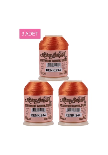 3 Adet Altınbaşak Oya Ve Dantel İpi 20 Gr - Royaleks - No: 244
