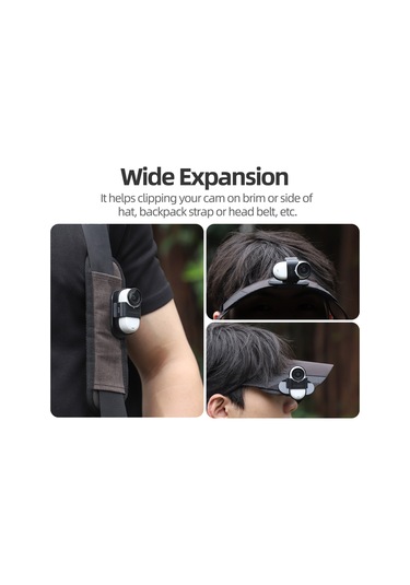 Sunnylıfe G3s-j867 Insta360 Go 3 S/go 3 Eylem Kamera Şapka Ağız Klip 360 Derece Rotasyon Şapka Montaj Klipsi