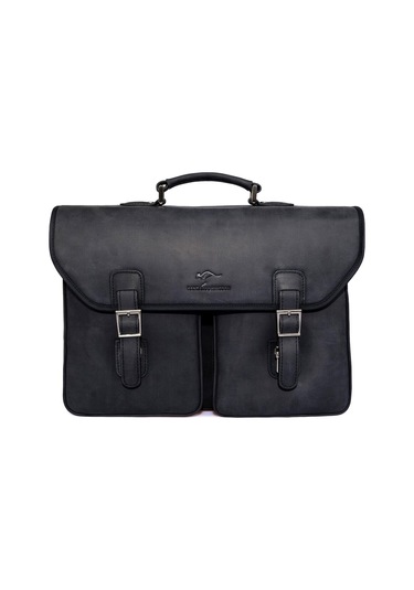 Hakiki Dana Deri Crazy Horse Siyah Erkek Büyük Boy Laptop & Evrak Çantası 9928-zs-125003 Siyah