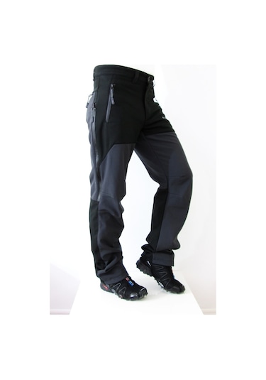 Mudwill Erkek Kışlık Softshell Pantolon Gri - Siyah