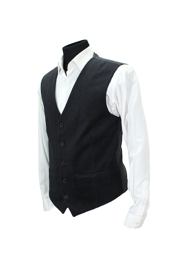 Mentor Regalo Erkek Yelek V Yaka Füme Yün 50587