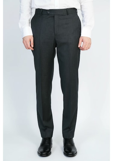 Slim Fit Düz Siyah Klasik Erkek Pantolon Wessi Siyah