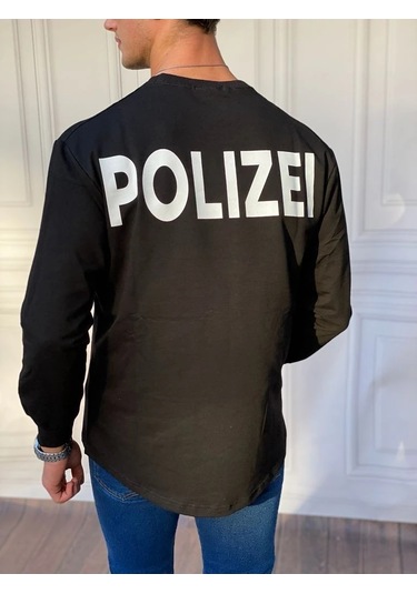 Modefendi Yarım Oversize Yazı Detaylı Sweat Siyah