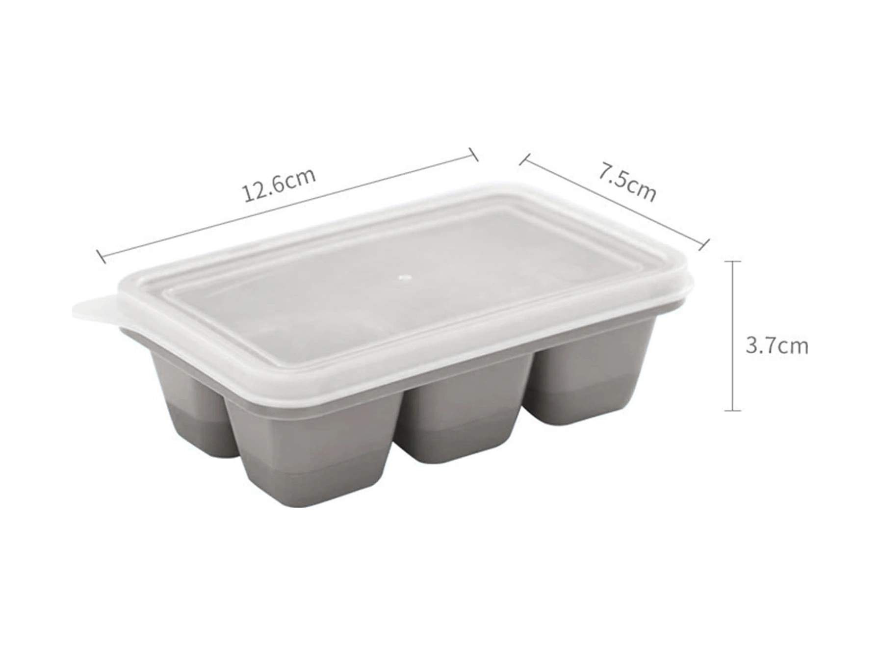 Youtek Gri Silikon Buzluk 6 Bölmeli Kapağıyla, Leakproof, Sağlıklı Malzeme, Kolay Çıkarma, Ev/bar/mutfak Kullanıma Uygun Çok Renkli