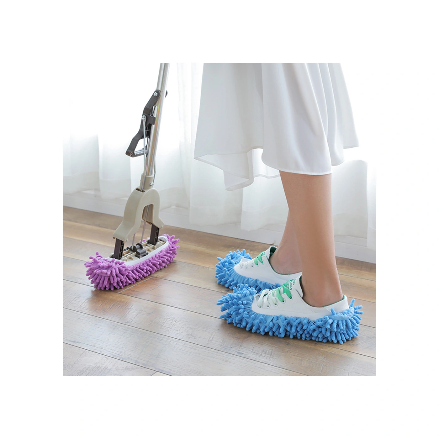 Yunboo Mor Mikrofiber Chenille Temizlik Ayakkabı Kılıfı - Yıkama Eliptir, Kolay Kullanim, Su Absorpsiyonu İyi, Tek Adet